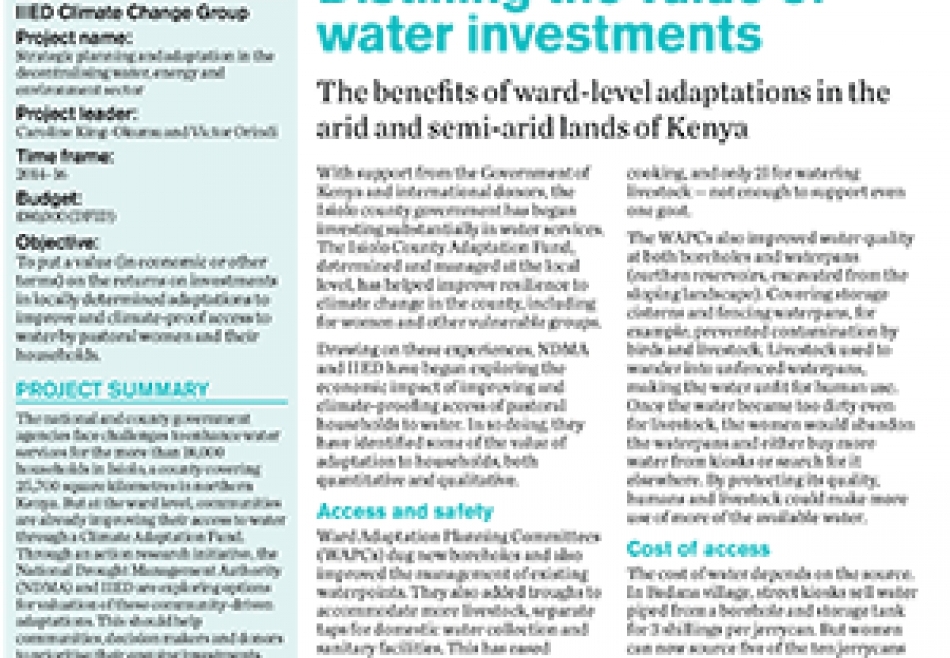 Distilling the value of water investments