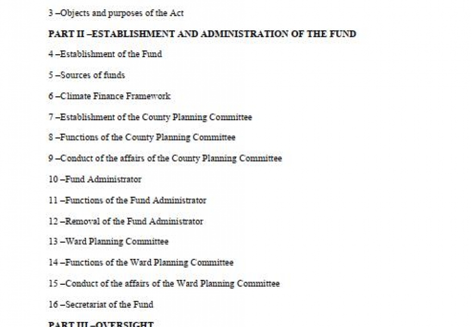 Isiolo County Climate Change Fund Act 2018