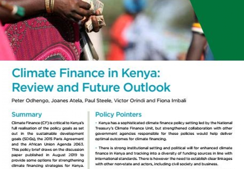 Climate finance in Kenya Final Policy Brief and Discussion Paper